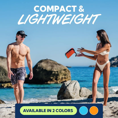 Sand-Free Beach Blanket - with Storage Pocket, Bottle Opener, Carabiner, Shoulder Straps, Corner Sandbags and 4 Stakes